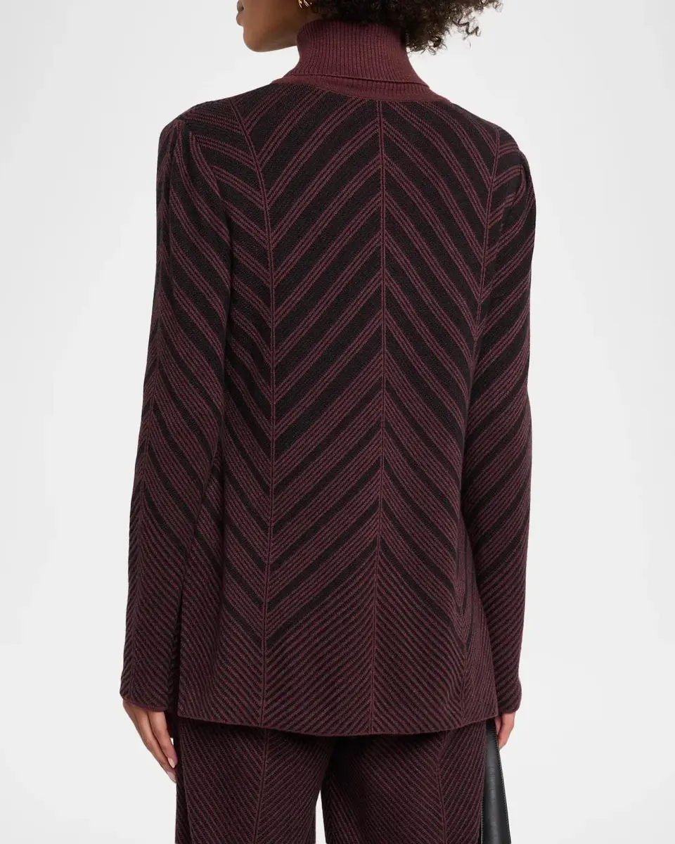 Misook Chevron Turtleneck Knit Tunic Sweater | Thumbnail 3 Misook Chevron Turtleneck Knit Tunic Sweater | Thumbnail 3