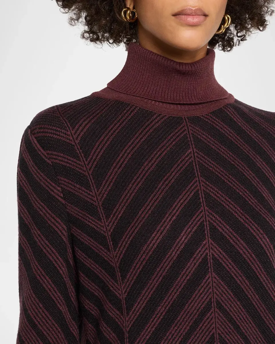 Misook Chevron Turtleneck Knit Tunic Sweater | Thumbnail 5 Misook Chevron Turtleneck Knit Tunic Sweater | Thumbnail 5