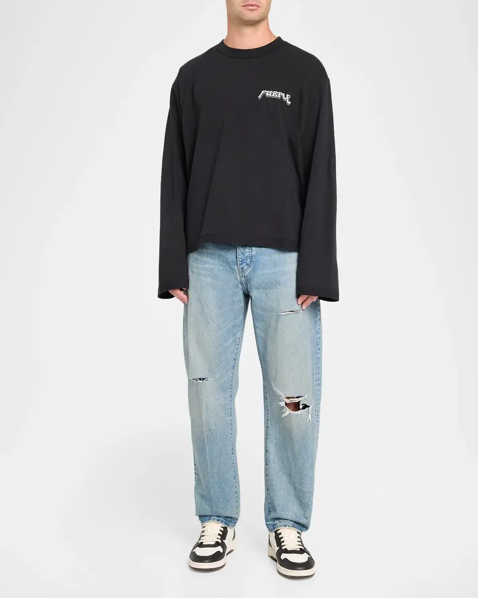 PURPLE Men's Destroy Graphic Long-Sleeve T-Shirt | Thumbnail 2