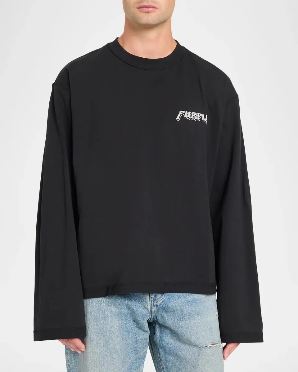 PURPLE Men's Destroy Graphic Long-Sleeve T-Shirt | Thumbnail 4