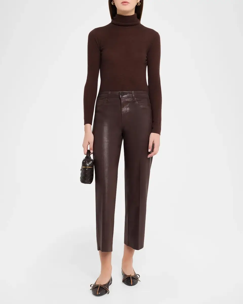 L'Agence Wanda High Rise Cropped Wide Coated Jeans | Thumbnail 2 L'Agence Wanda High Rise Cropped Wide Coated Jeans | Thumbnail 2