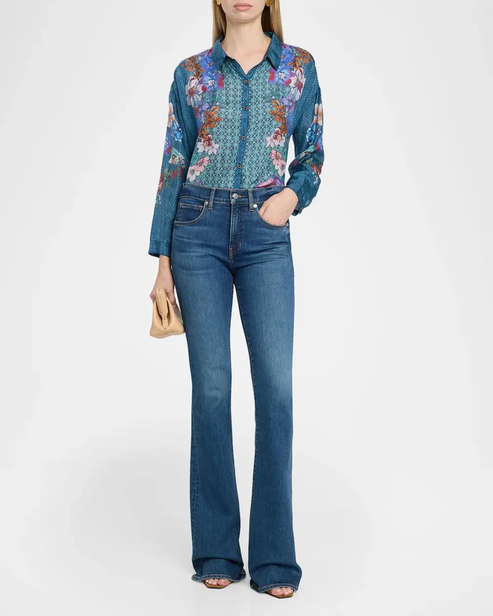 Johnny Was Luisa Floral & Geometric Silk Shirt | Thumbnail 2 Johnny Was Luisa Floral & Geometric Silk Shirt | Thumbnail 2