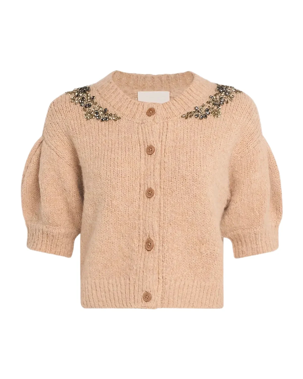 Cinq à Sept Millicent Crystal-Lace Alpaca-Blend Cardigan
