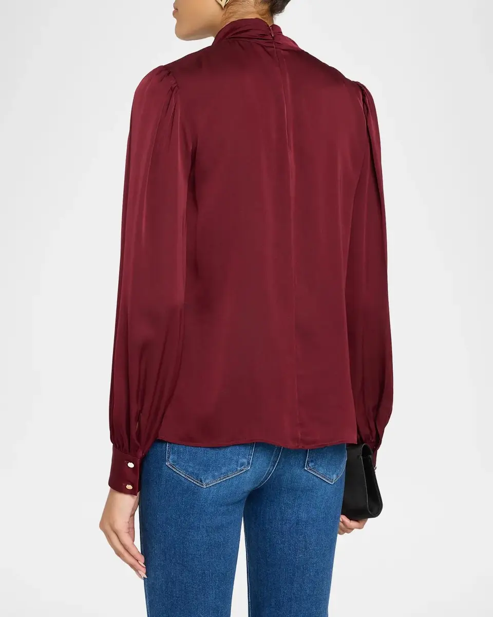 Elie Tahari The Lola Draped Mock-Neck Blouse | Thumbnail 3 Elie Tahari The Lola Draped Mock-Neck Blouse | Thumbnail 3