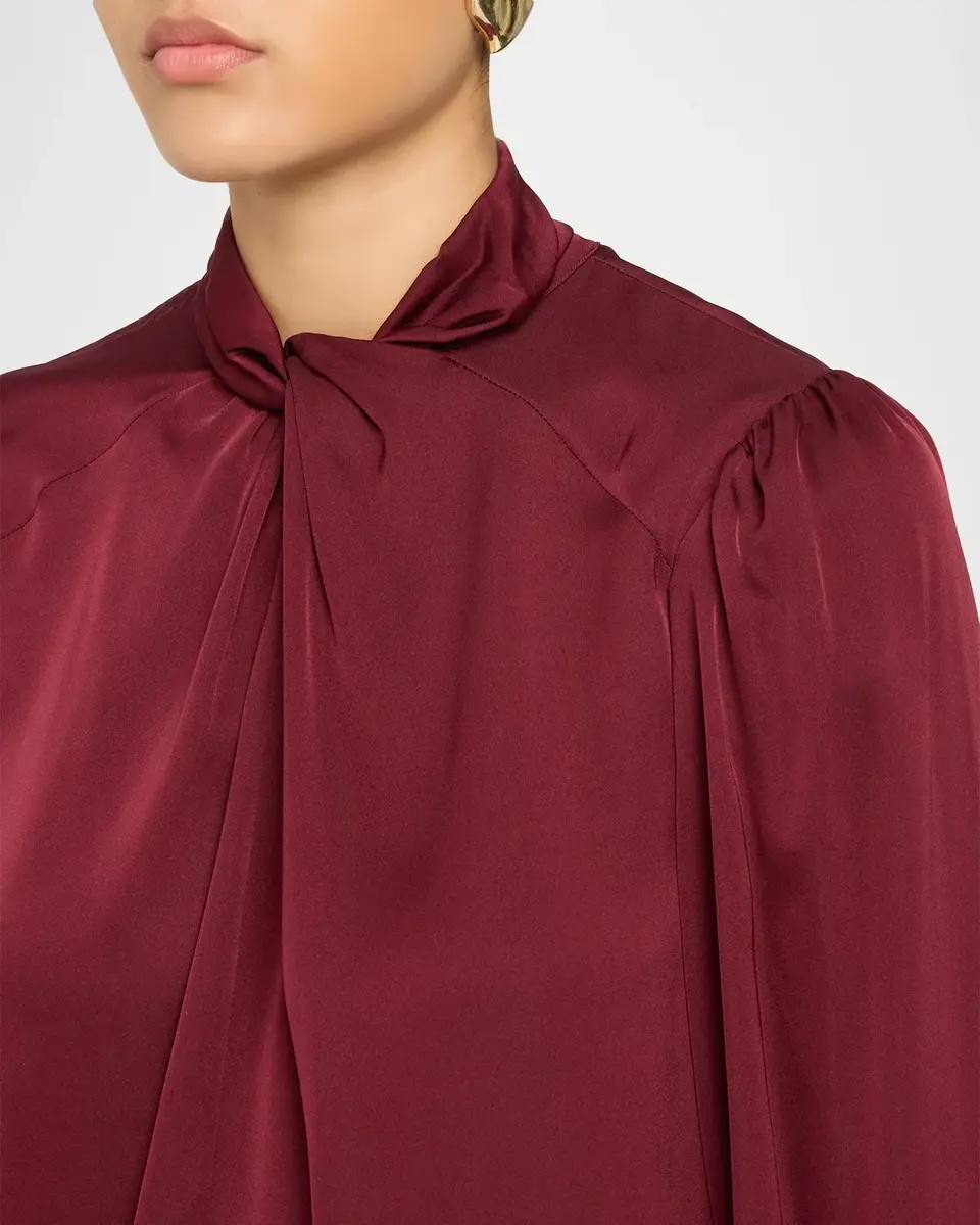 Elie Tahari The Lola Draped Mock-Neck Blouse | Thumbnail 5 Elie Tahari The Lola Draped Mock-Neck Blouse | Thumbnail 5