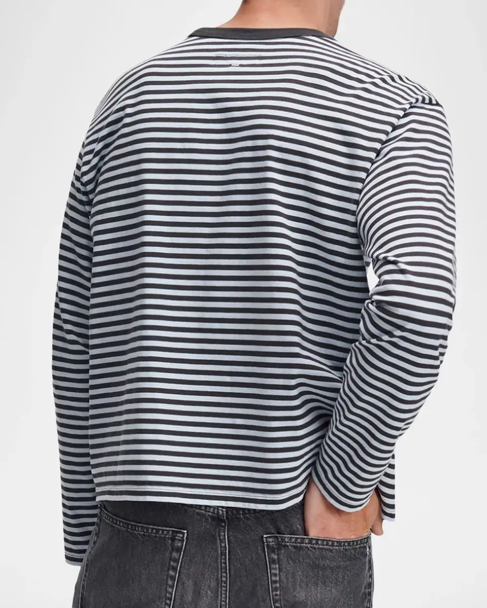 rag & bone Men's Striped Cotton Boxy T-Shirt | Thumbnail 3 rag & bone Men's Striped Cotton Boxy T-Shirt | Thumbnail 3