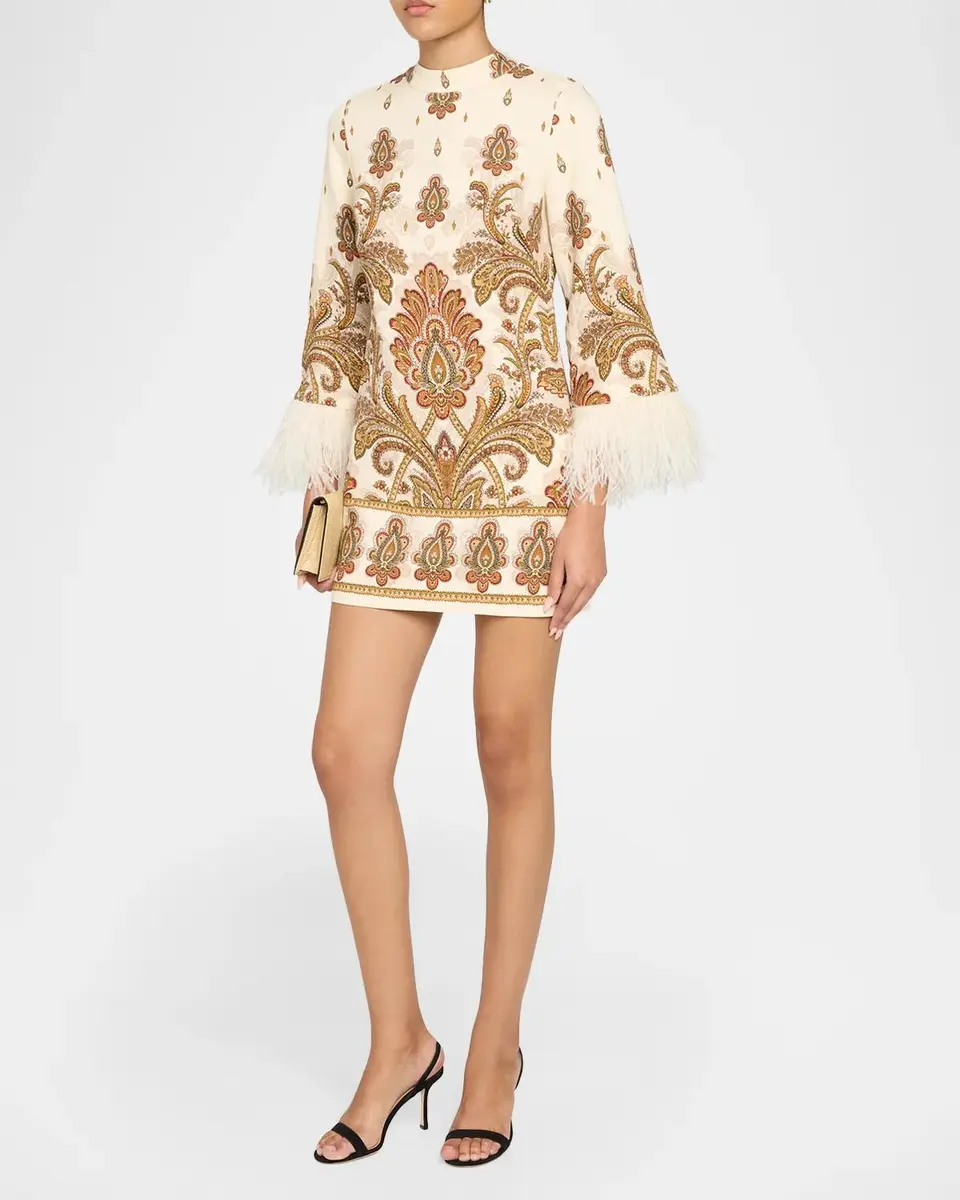 Elie Tahari The Raquel Feather-Cuff Mini Shift Dress | Thumbnail 4