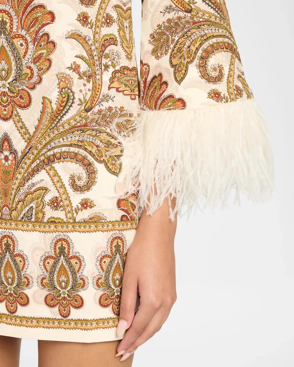 Elie Tahari The Raquel Feather-Cuff Mini Shift Dress | Thumbnail 5