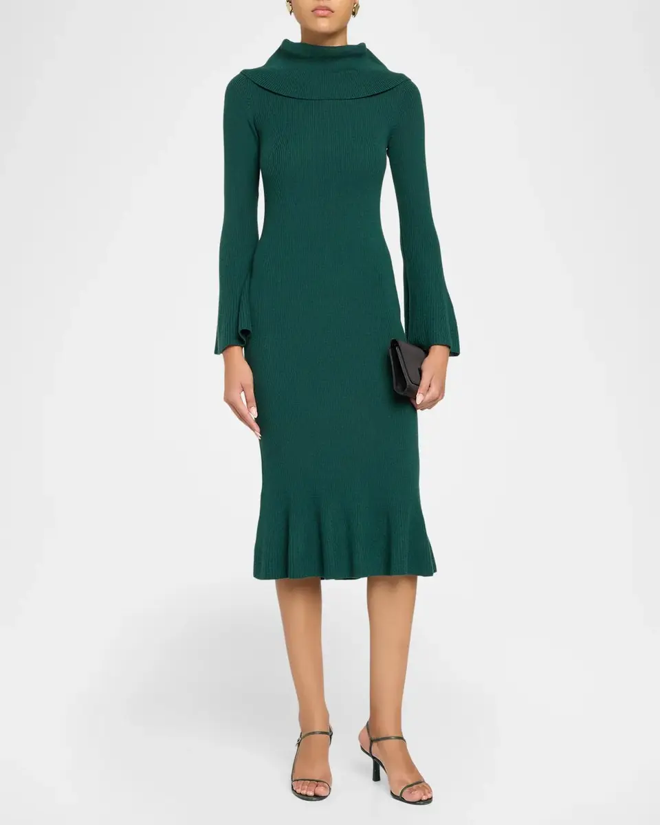 Elie Tahari The Lucia Rib Knit Midi Sweater Dress | Thumbnail 2 Elie Tahari The Lucia Rib Knit Midi Sweater Dress | Thumbnail 2