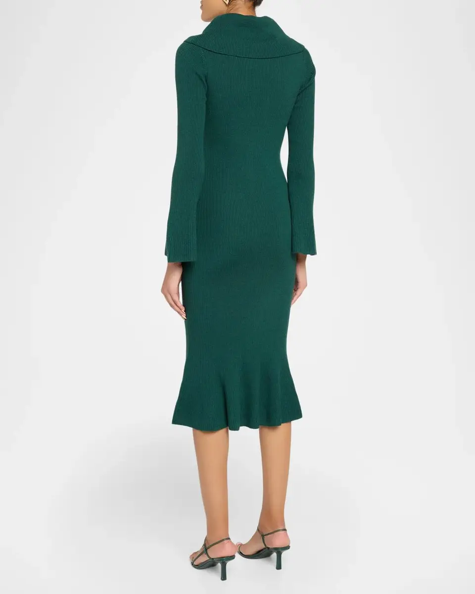 Elie Tahari The Lucia Rib Knit Midi Sweater Dress | Thumbnail 3 Elie Tahari The Lucia Rib Knit Midi Sweater Dress | Thumbnail 3
