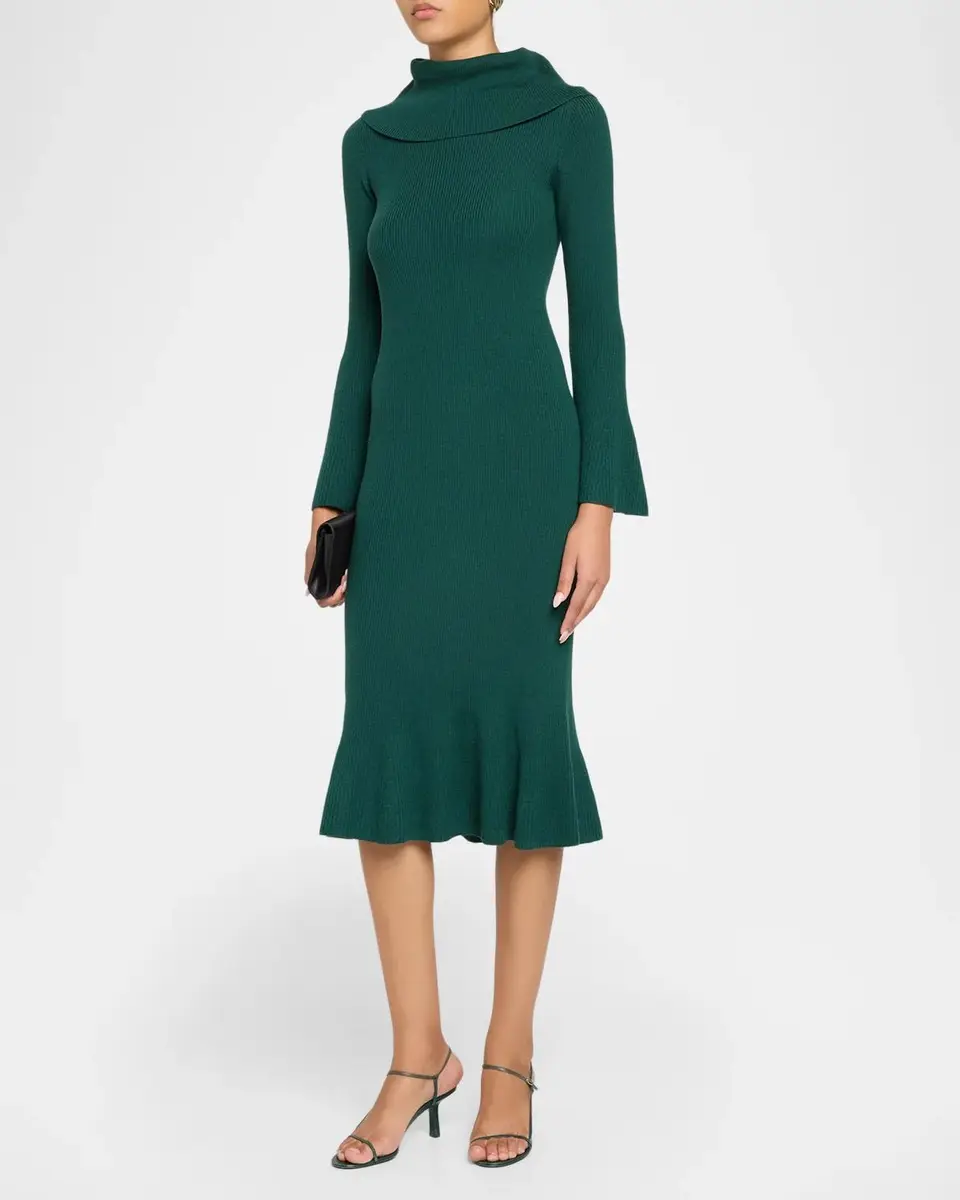 Elie Tahari The Lucia Rib Knit Midi Sweater Dress | Thumbnail 4 Elie Tahari The Lucia Rib Knit Midi Sweater Dress | Thumbnail 4