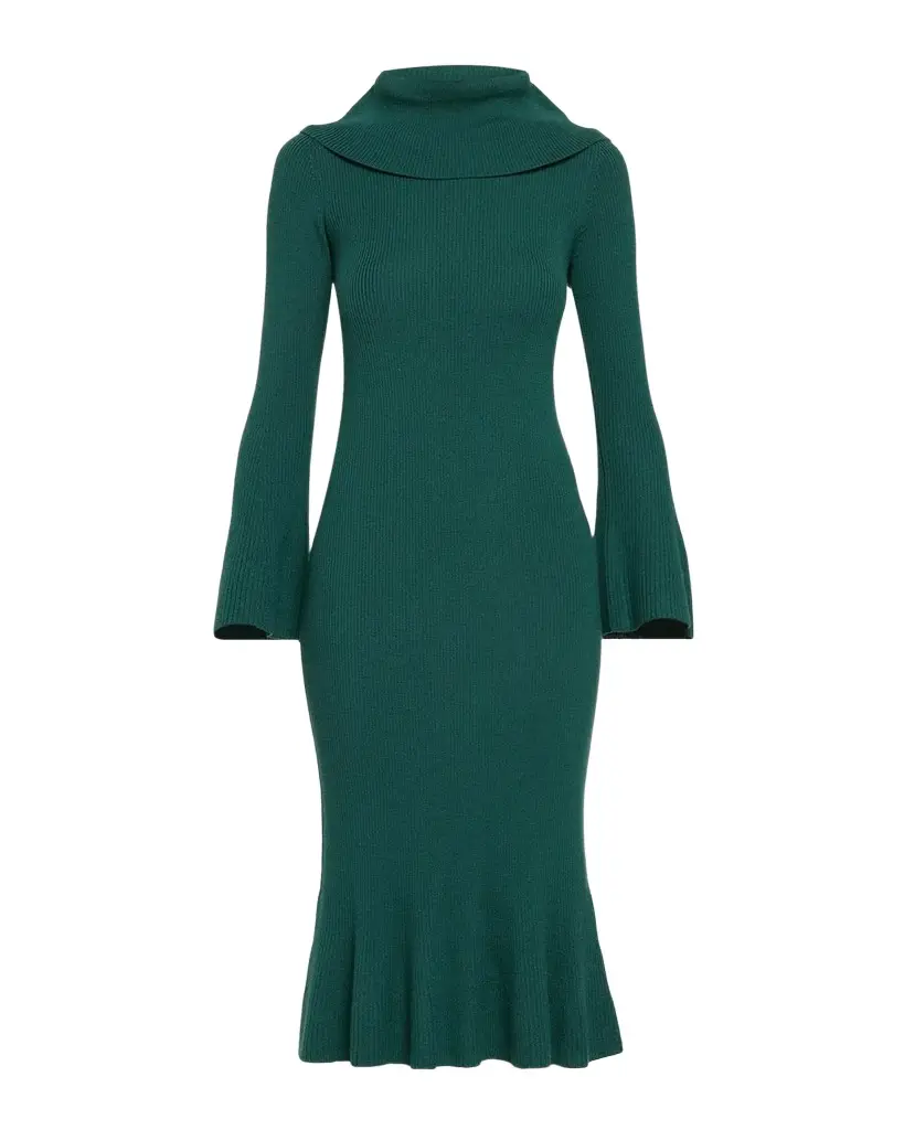 Elie Tahari The Lucia Rib Knit Midi Sweater Dress