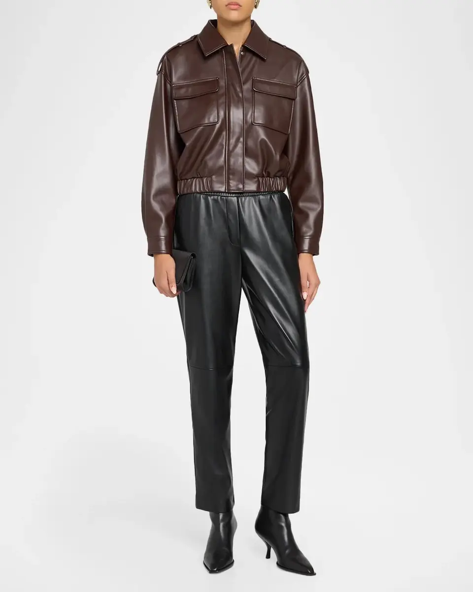 Elie Tahari Madelyn Tapered Vegan Leather Pants | Thumbnail 2 Elie Tahari Madelyn Tapered Vegan Leather Pants | Thumbnail 2