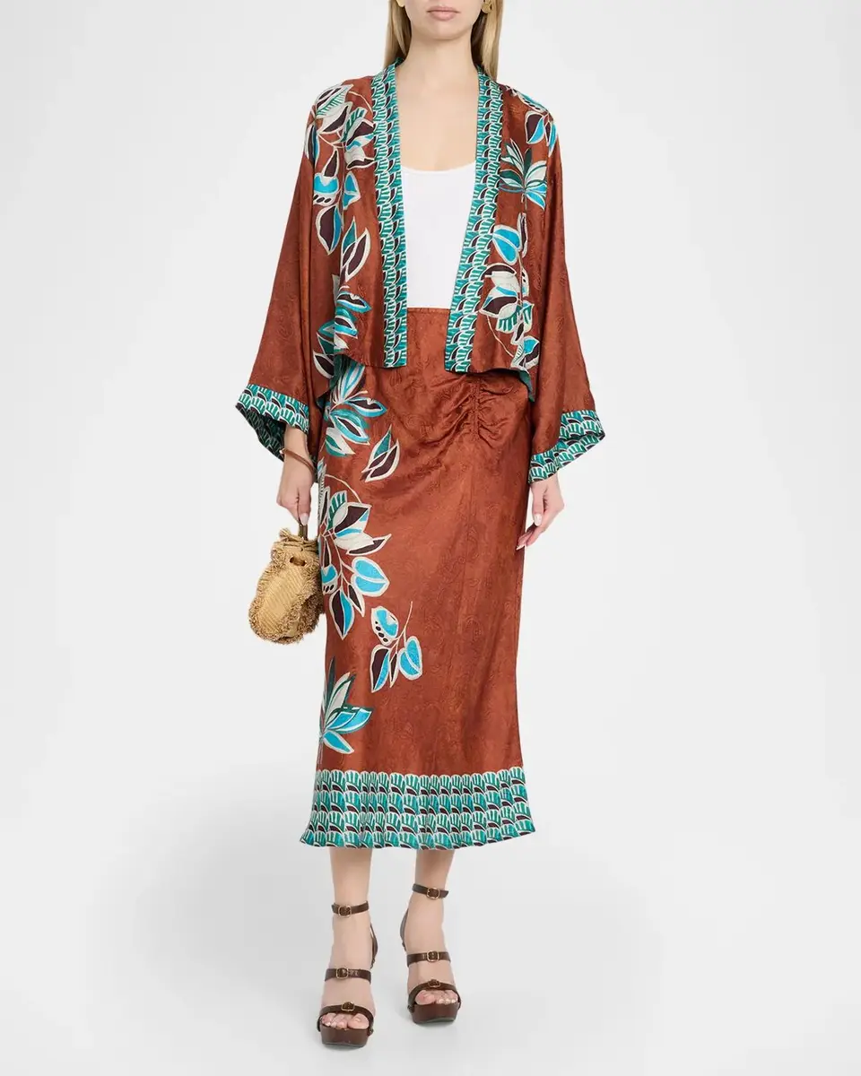 Johnny Was Shakri Floral-Print Short Kimono | Thumbnail 2 Johnny Was Shakri Floral-Print Short Kimono | Thumbnail 2