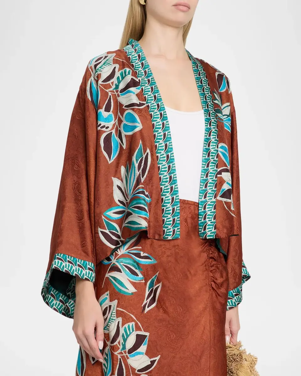 Johnny Was Shakri Floral-Print Short Kimono | Thumbnail 4 Johnny Was Shakri Floral-Print Short Kimono | Thumbnail 4