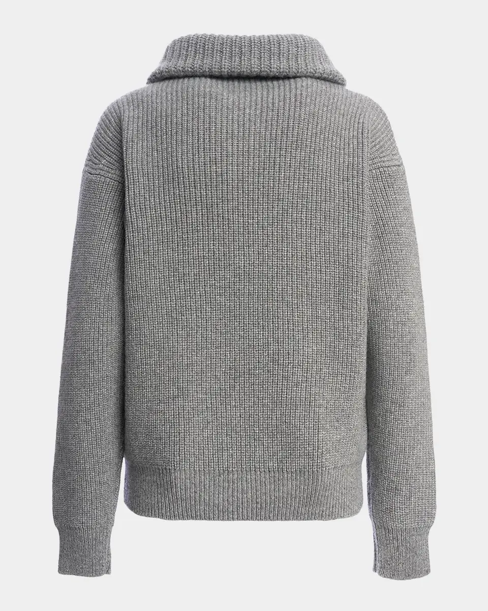 Malo Men's Cashmere Rib Half-Zip Polo Sweater | Thumbnail 2 Malo Men's Cashmere Rib Half-Zip Polo Sweater | Thumbnail 2