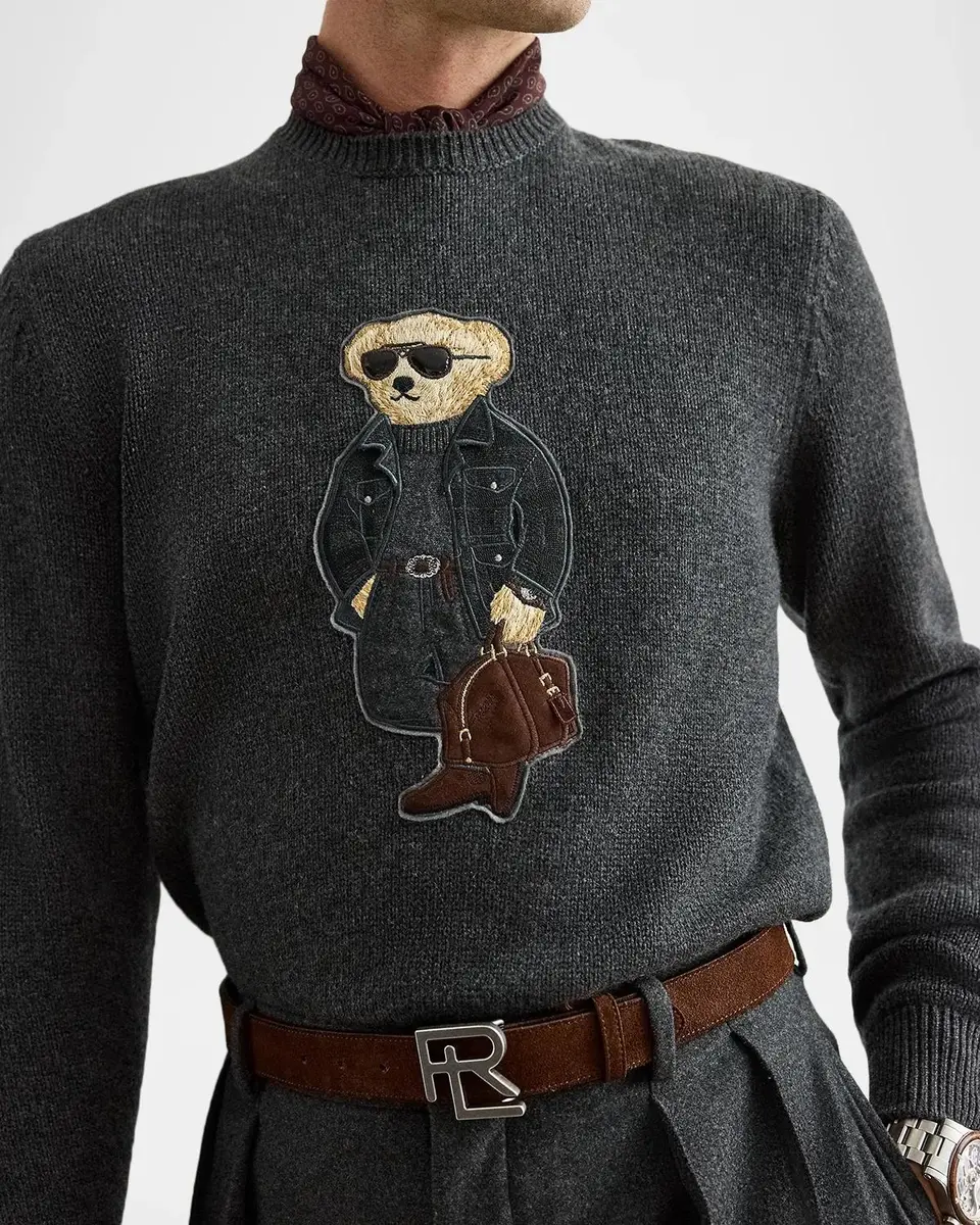 Ralph Lauren Purple Label Men's Polo Bear Cashmere Sweater | Thumbnail 5 Ralph Lauren Purple Label Men's Polo Bear Cashmere Sweater | Thumbnail 5