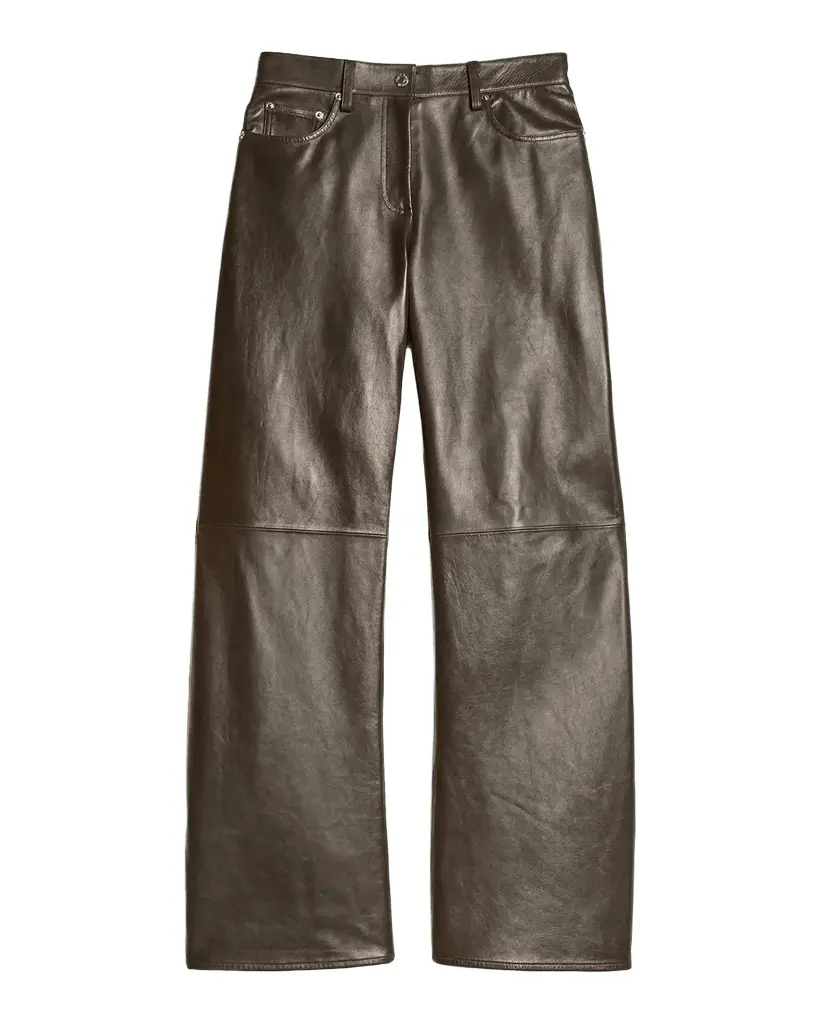 Helmut Lang Relaxed Leather Bootcut Pants