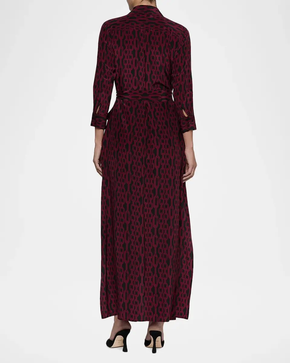 L'Agence Cameron Printed Silk Maxi Shirtdress | Thumbnail 3