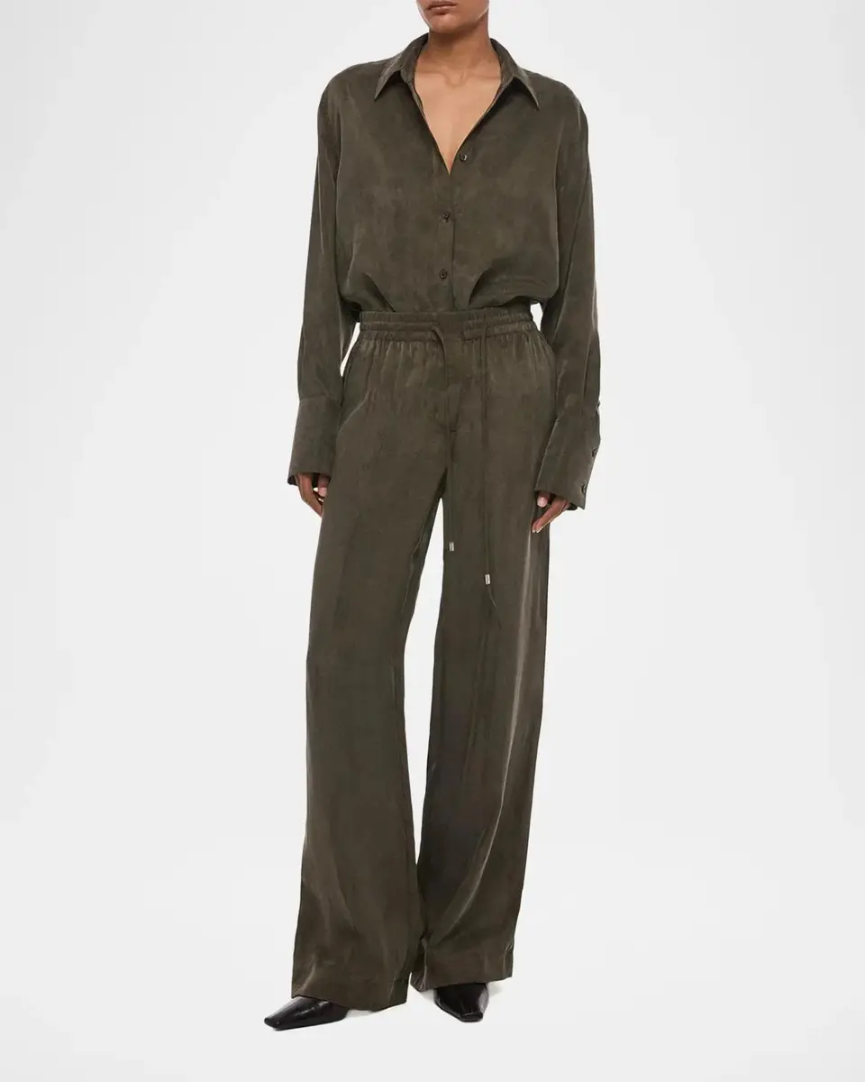 Helmut Lang Elasticized Waistband Straight-Leg Pants | Thumbnail 2 Helmut Lang Elasticized Waistband Straight-Leg Pants | Thumbnail 2