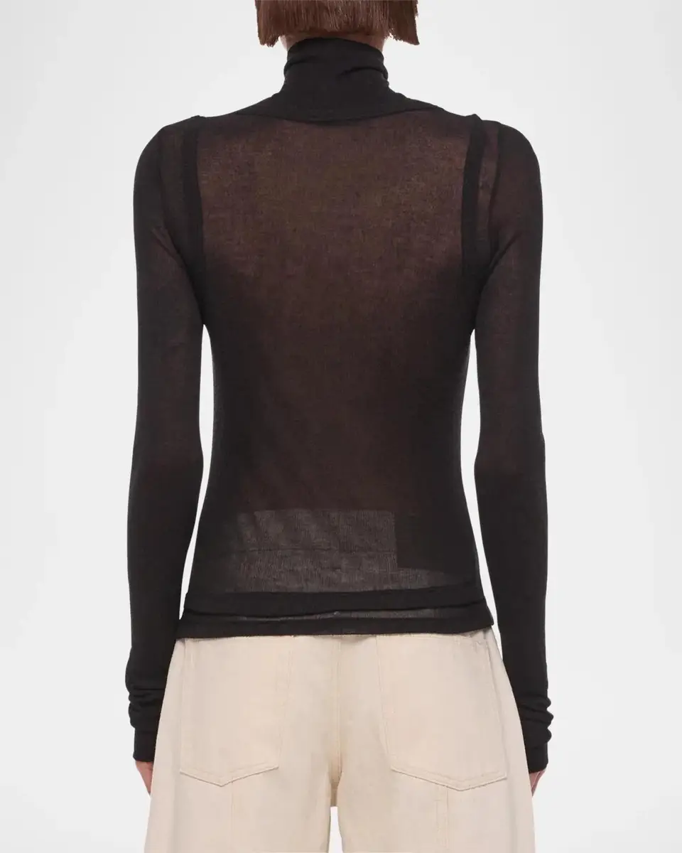Helmut Lang Layered Sheer Turtleneck Top | Thumbnail 3 Helmut Lang Layered Sheer Turtleneck Top | Thumbnail 3