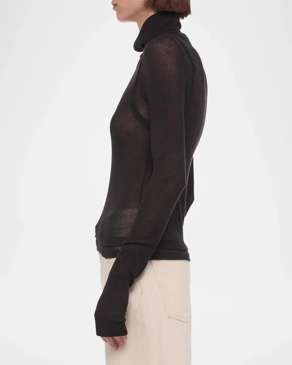 Helmut Lang Layered Sheer Turtleneck Top | Thumbnail 6 Helmut Lang Layered Sheer Turtleneck Top | Thumbnail 6