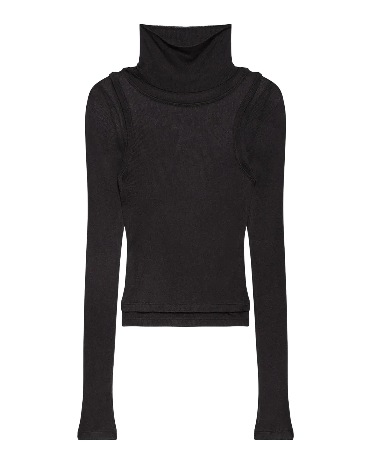Helmut Lang Layered Sheer Turtleneck Top