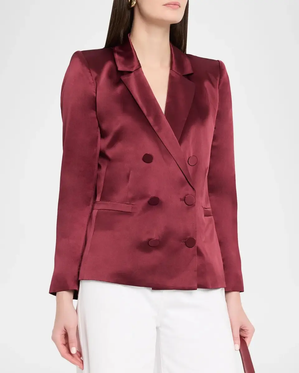 L'Agence Sena Silk Double-Breasted Blazer | Thumbnail 4 L'Agence Sena Silk Double-Breasted Blazer | Thumbnail 4