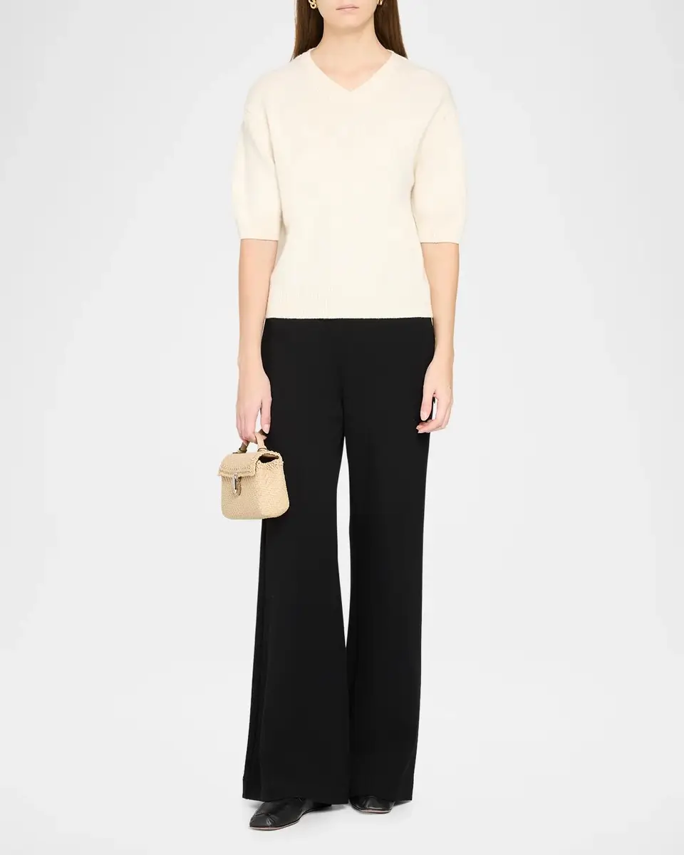 Theory Cashmere Short-Sleeved Crop Sweater | Thumbnail 2