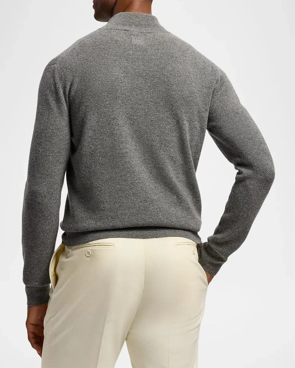 Ralph Lauren Purple Label Men's Textured Cashmere Quarter-Zip Sweater | Thumbnail 3 Ralph Lauren Purple Label Men's Textured Cashmere Quarter-Zip Sweater | Thumbnail 3