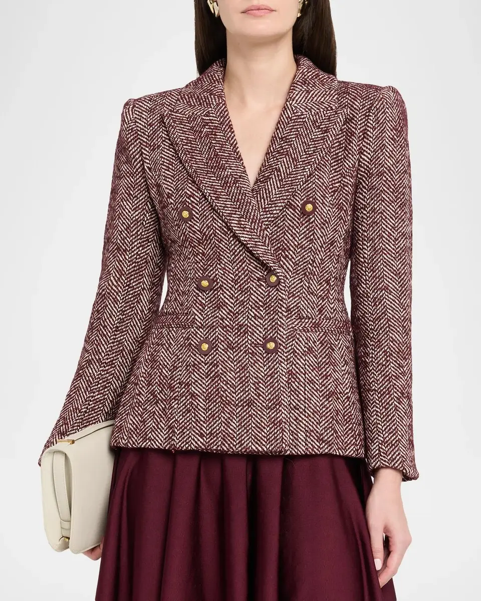 L'Agence Karima Herringbone Cinched Blazer | Thumbnail 4 L'Agence Karima Herringbone Cinched Blazer | Thumbnail 4