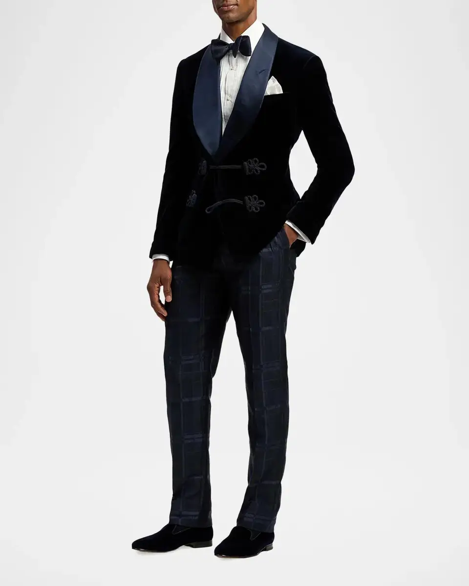 Ralph Lauren Purple Label Men's Plaid Silk-Cashmere Bow Tie | Thumbnail 2 Ralph Lauren Purple Label Men's Plaid Silk-Cashmere Bow Tie | Thumbnail 2