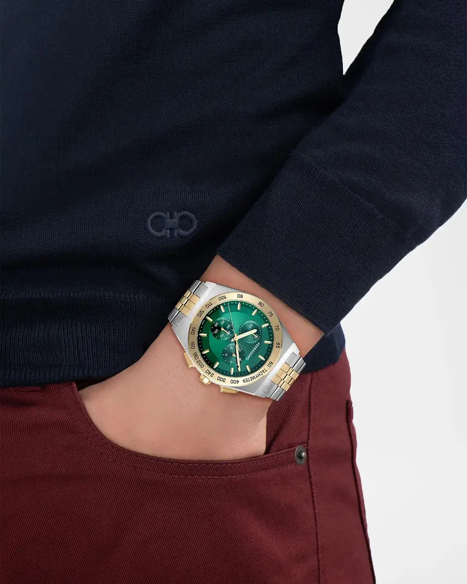 Ferragamo Men's Vega New Chrono 42mm Two-Tone Bracelet Watch | Thumbnail 2