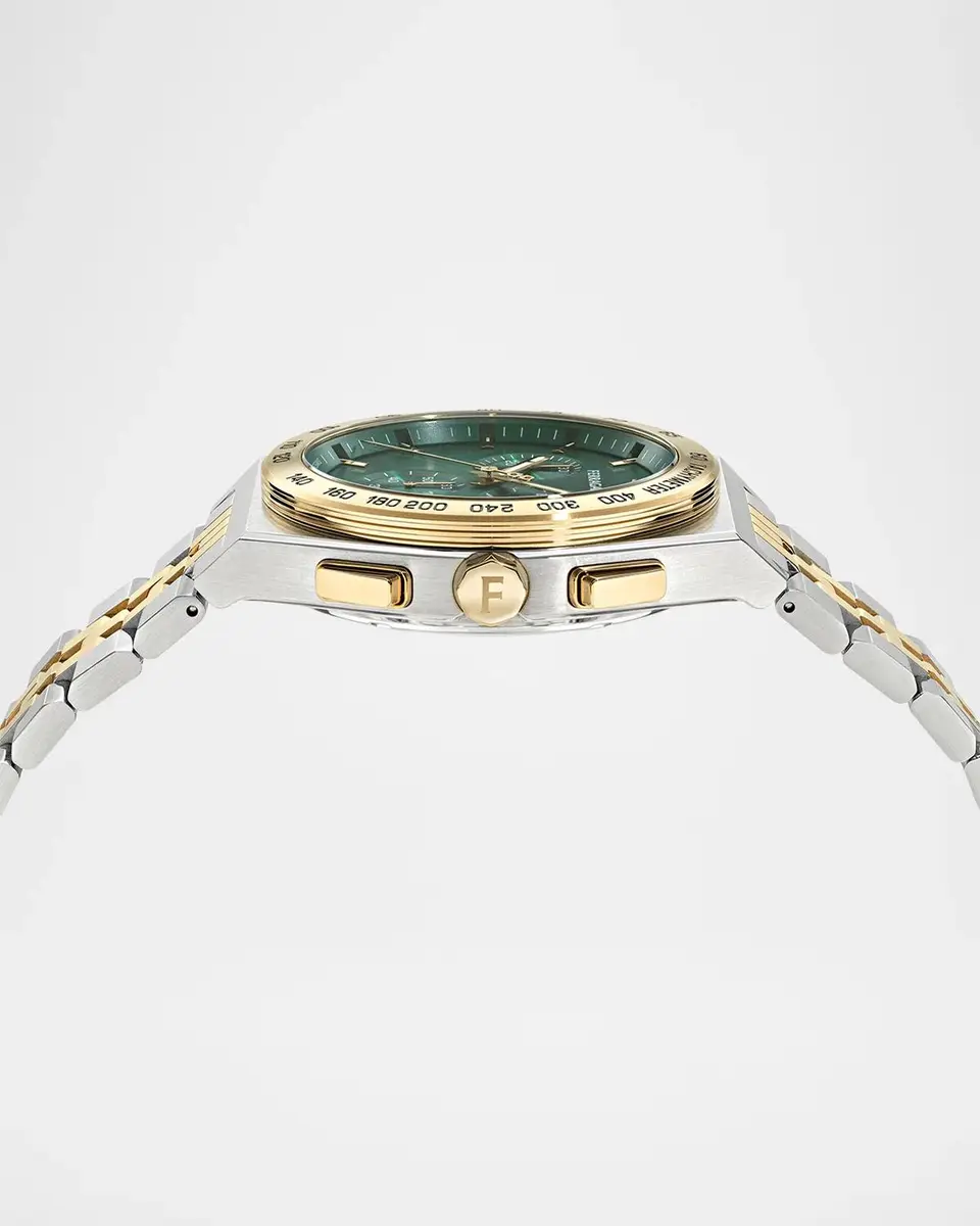 Ferragamo Men's Vega New Chrono 42mm Two-Tone Bracelet Watch | Thumbnail 4
