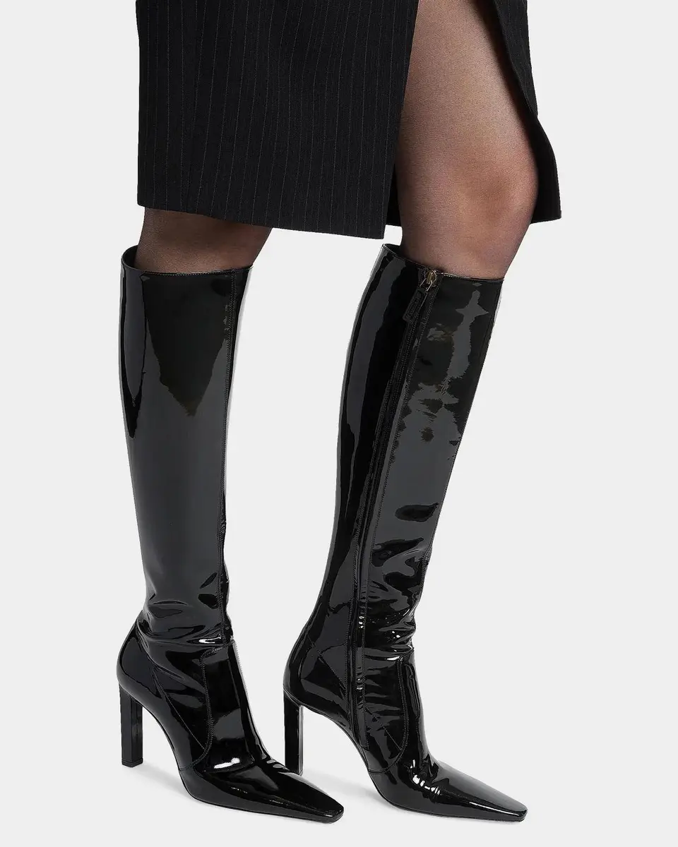 Saint Laurent Francoise Patent Leather Knee-High Boots | Thumbnail 2