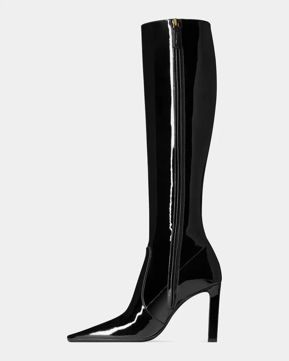 Saint Laurent Francoise Patent Leather Knee-High Boots | Thumbnail 6