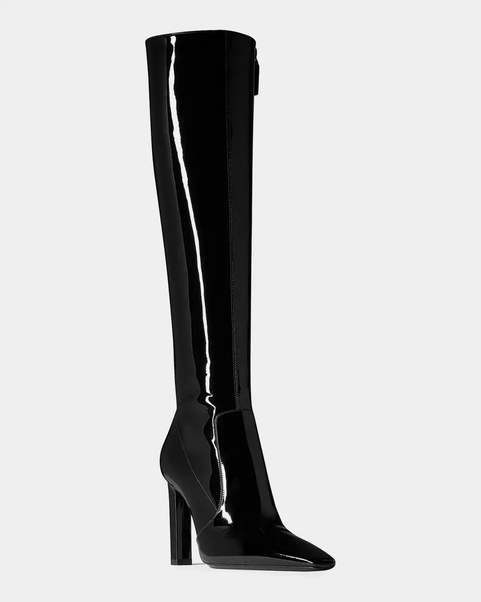 Saint Laurent Francoise Patent Leather Knee-High Boots | Thumbnail 7