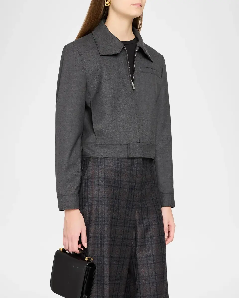 Theory Cropped Harrington Jacket | Thumbnail 4 Theory Cropped Harrington Jacket | Thumbnail 4