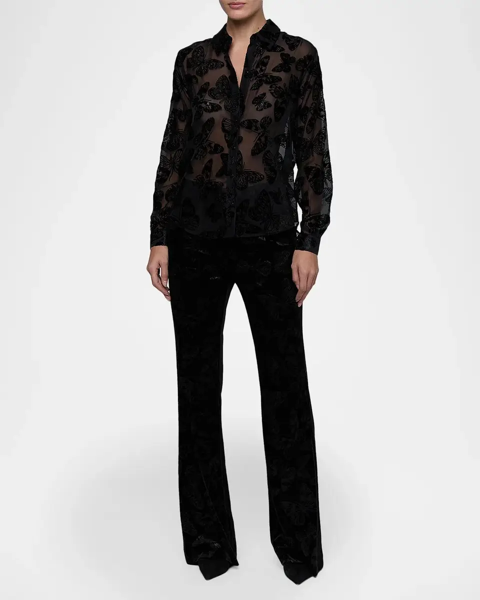 L'Agence Laurent Burnout Velvet Blouse | Thumbnail 2 L'Agence Laurent Burnout Velvet Blouse | Thumbnail 2