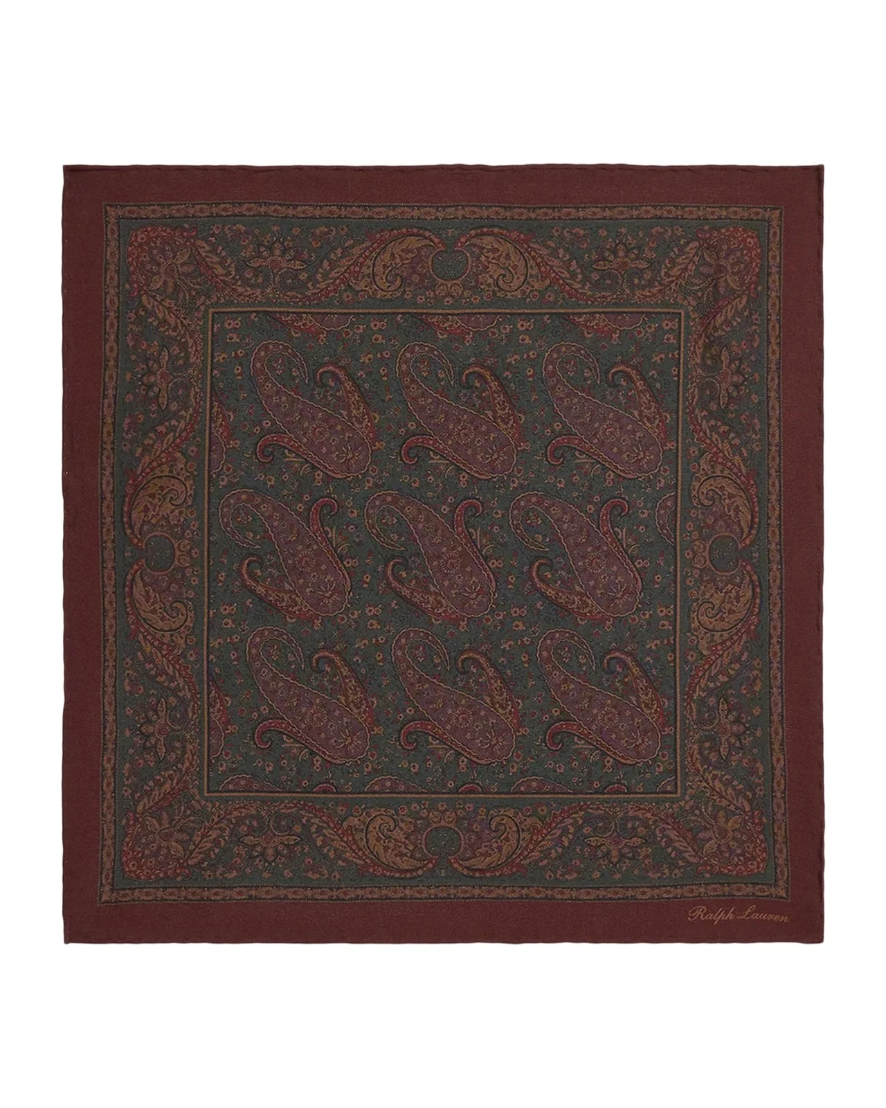 Men's Paisley Silk Hand-Rolled Pocket Square