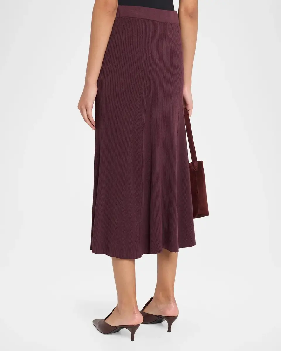 Misook Rib Knit A-Line Midi Skirt | Thumbnail 3