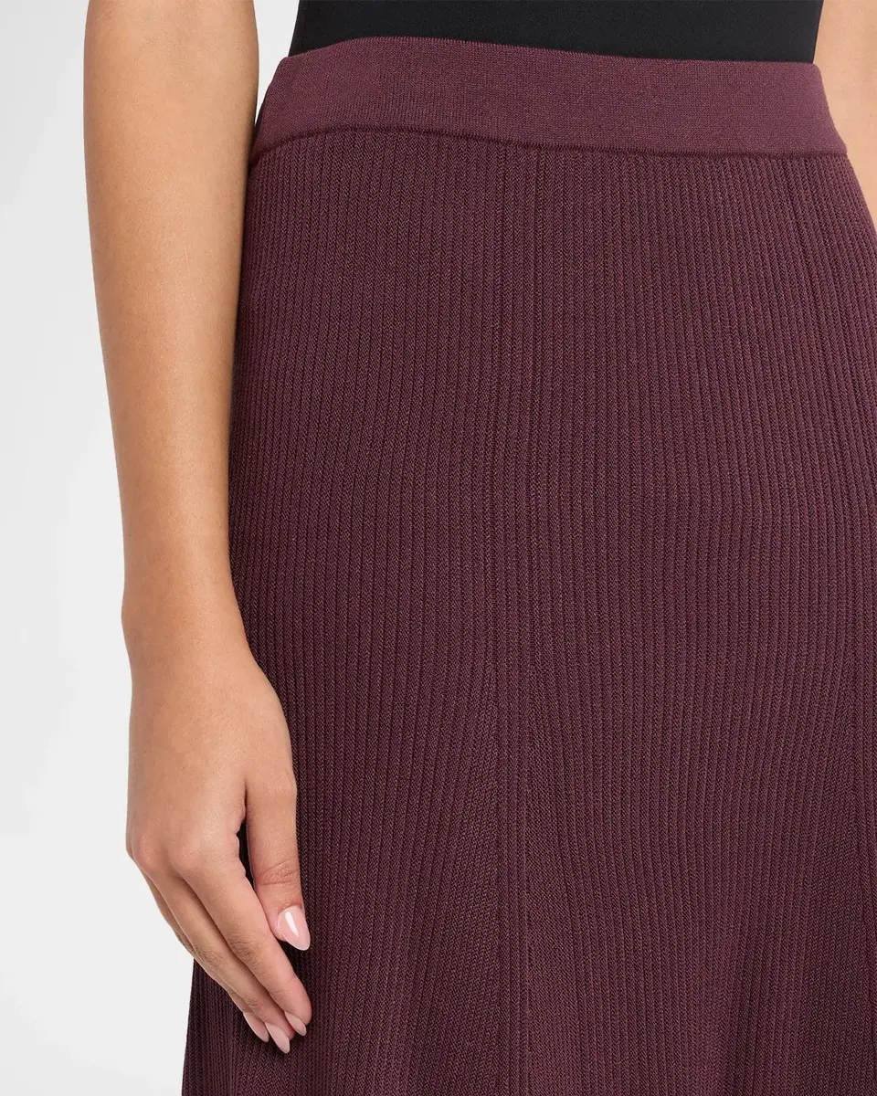 Misook Rib Knit A-Line Midi Skirt | Thumbnail 5