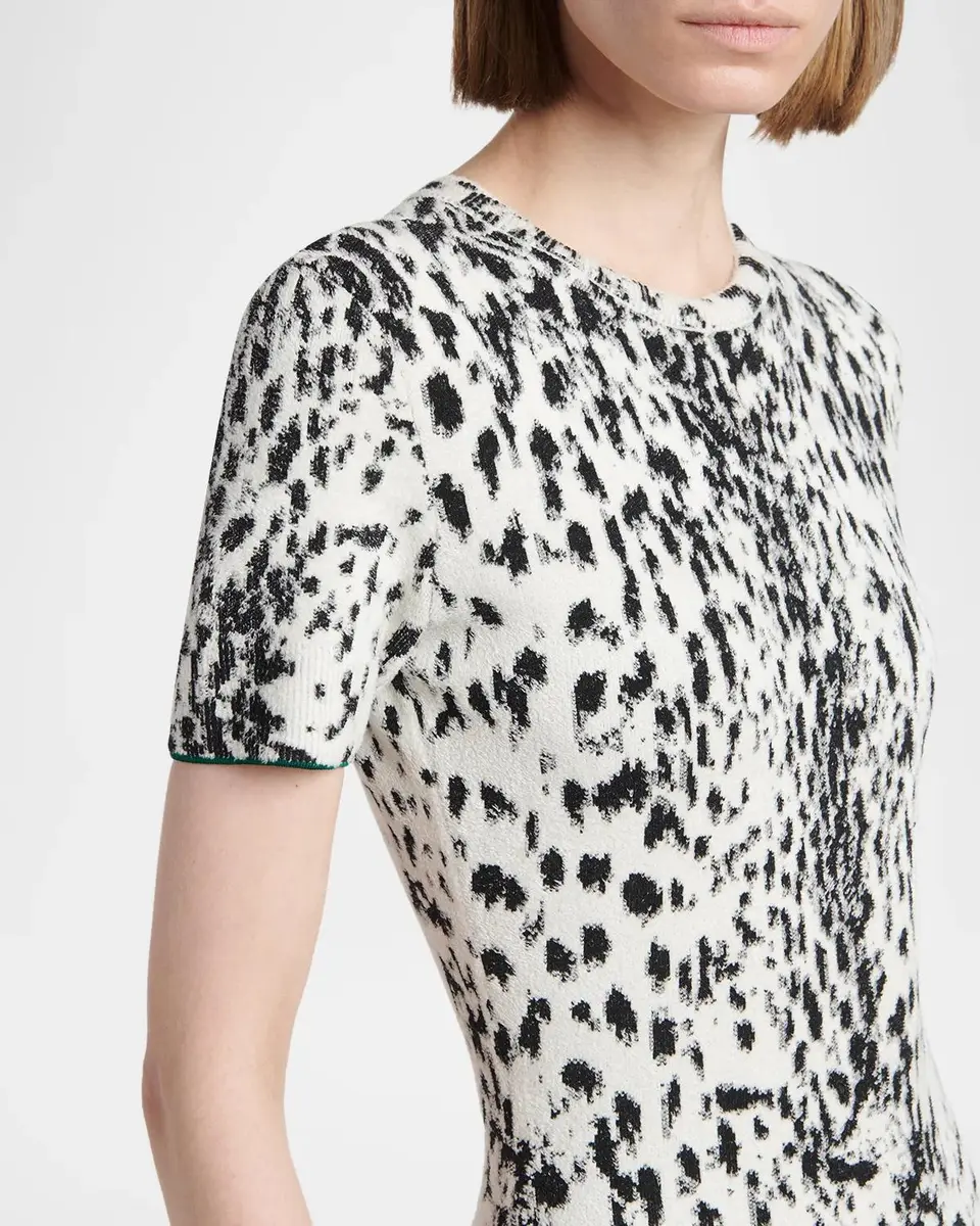 Tom Ford Lynx Jacquard Compact Knit Short-Sleeve Midi Dress | Thumbnail 5 Tom Ford Lynx Jacquard Compact Knit Short-Sleeve Midi Dress | Thumbnail 5