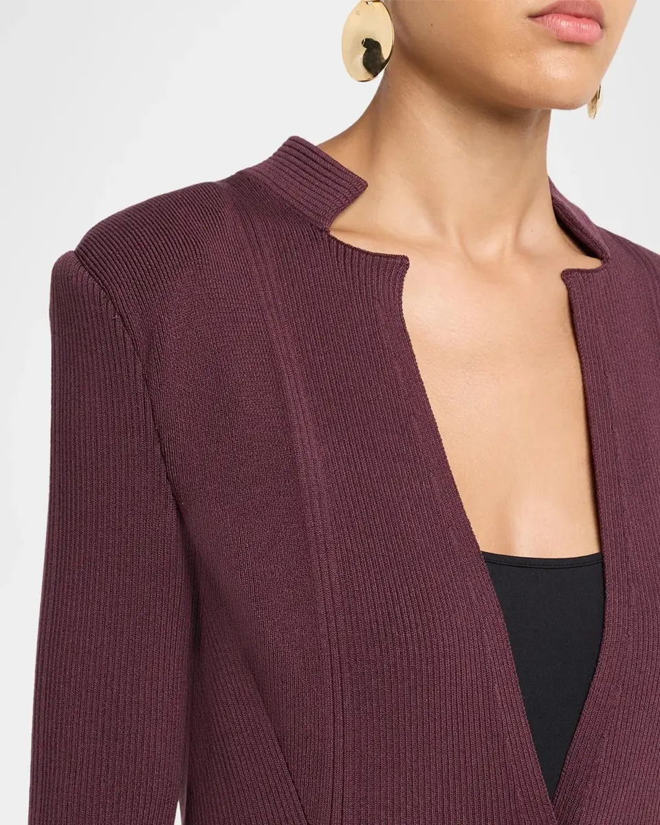Misook Multi-Rib Knit Single-Breasted Blazer Jacket | Thumbnail 5 Misook Multi-Rib Knit Single-Breasted Blazer Jacket | Thumbnail 5