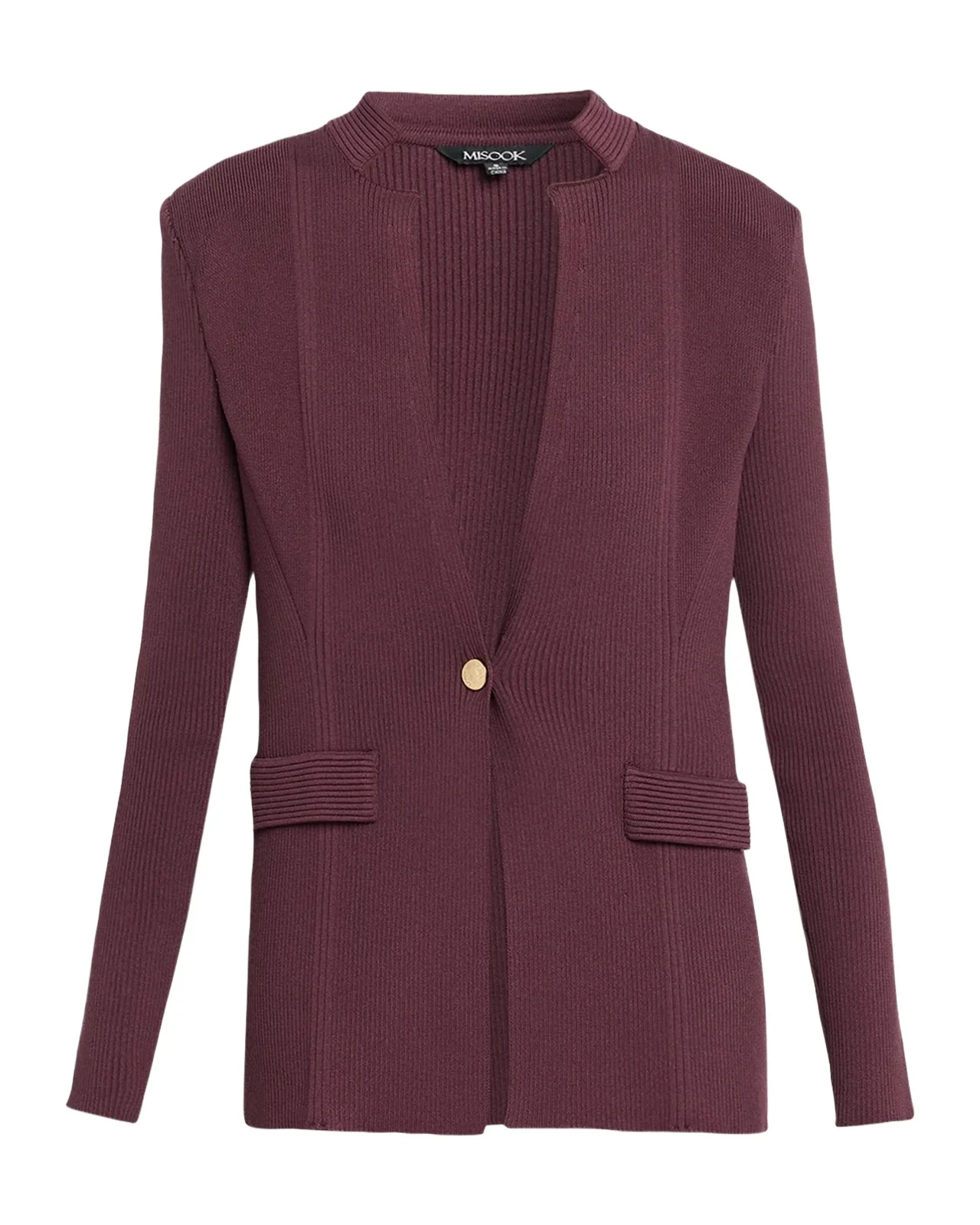Multi-Rib Knit Single-Breasted Blazer Jacket Multi-Rib Knit Single-Breasted Blazer Jacket