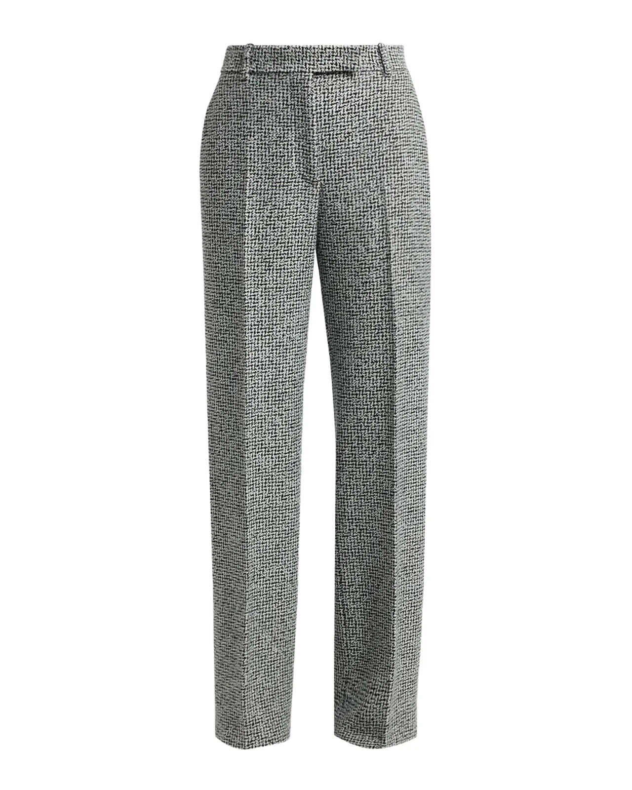 Tom Ford Sequined Broken Chevron Tweed Wide-Leg Tailored Pants