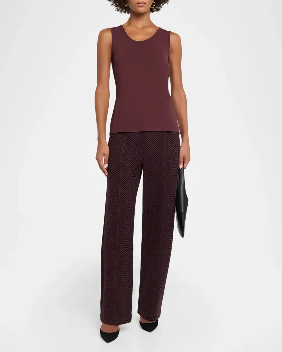 Misook Chevron Knit Paneled Straight-Leg Pants | Thumbnail 2 Misook Chevron Knit Paneled Straight-Leg Pants | Thumbnail 2