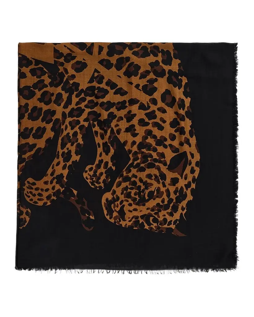 Cassandre Leopard Wool Twill Scarf Cassandre Leopard Wool Twill Scarf