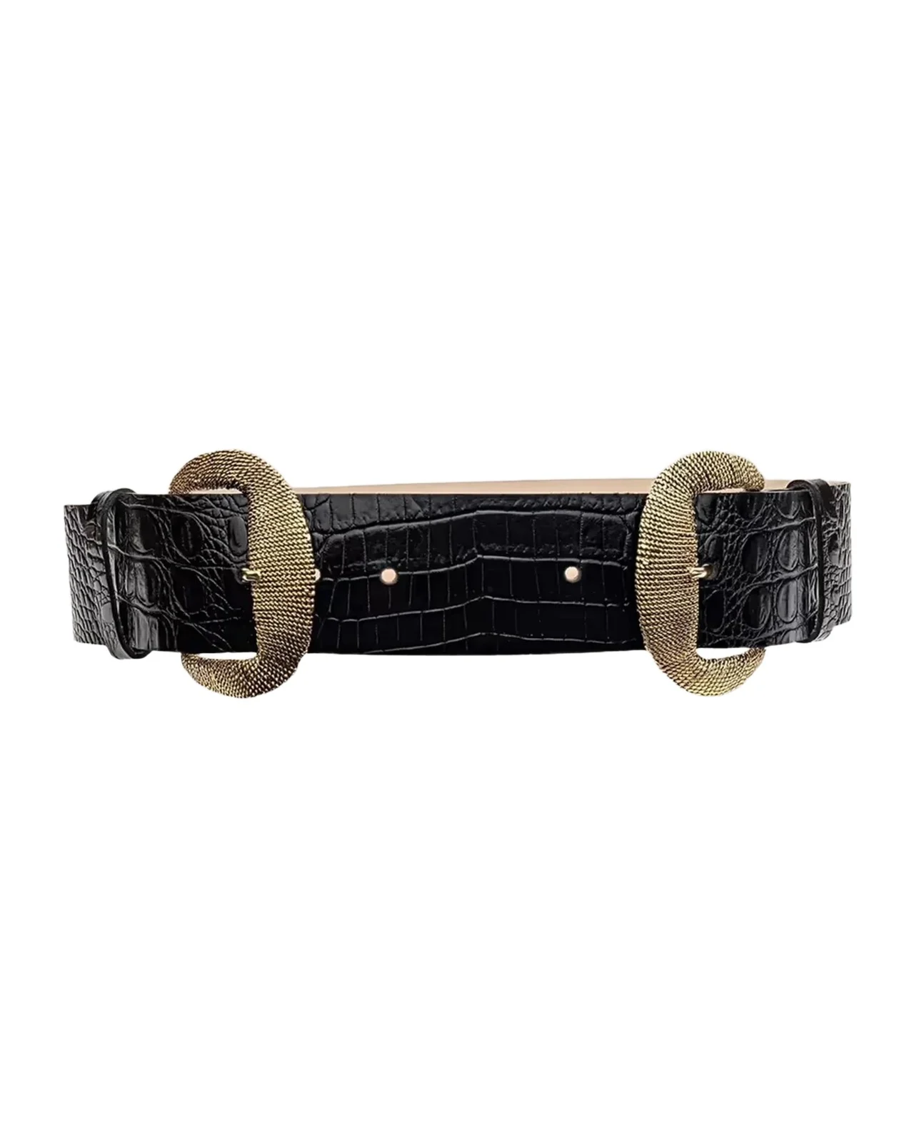 Rooney Croc-Embossed Leather Belt Rooney Croc-Embossed Leather Belt