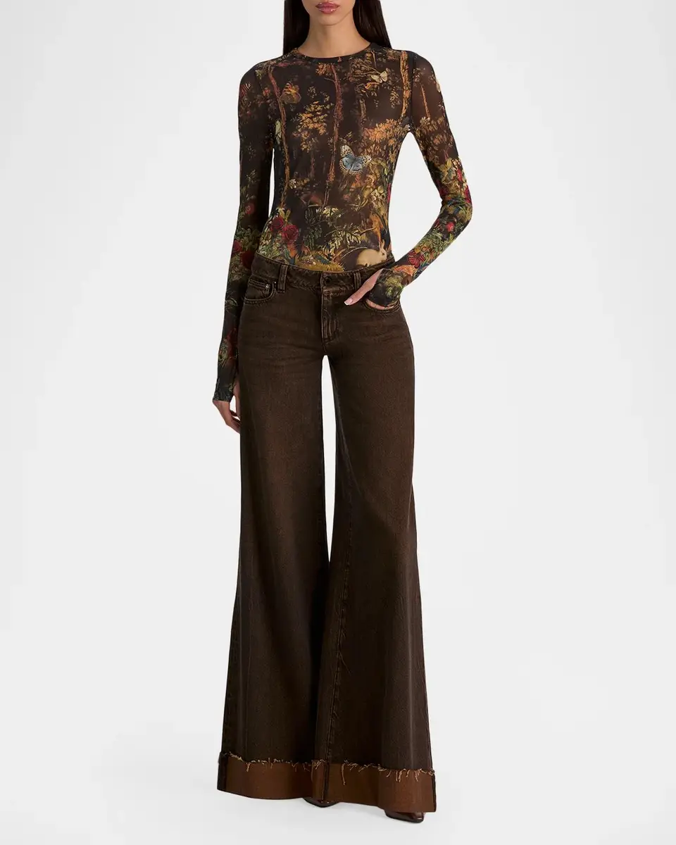 Alice + Olivia Delaina Printed Long-Sleeve Top | Thumbnail 2